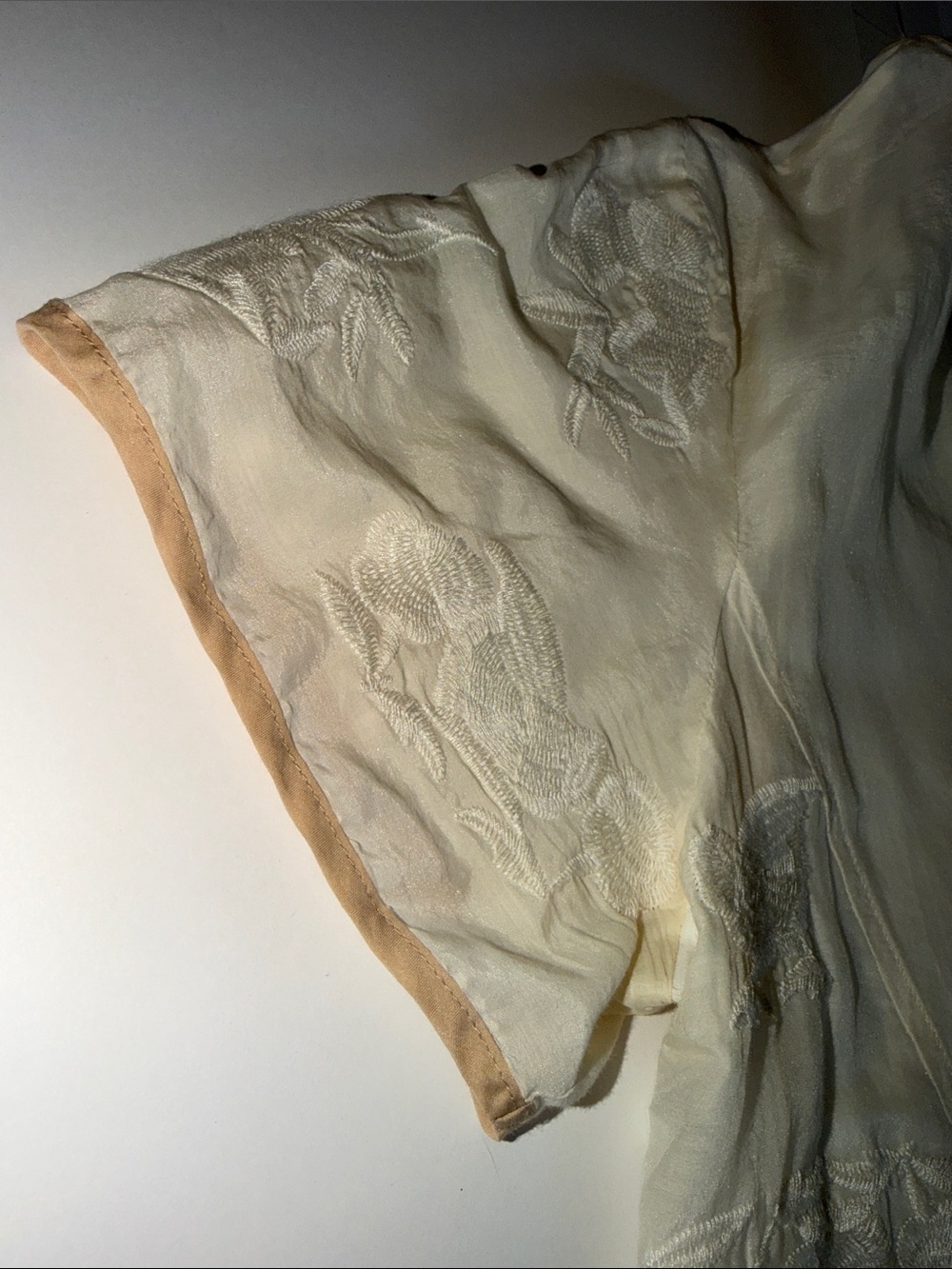 Sundance Cream Embroidered Silk & Cotton Floral Tunic. Size XL. - Picture 7 of 16